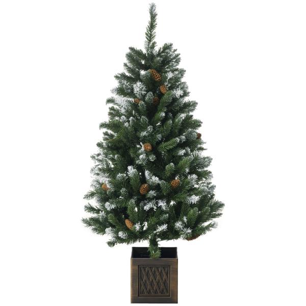 Árvore de Natal Artificial Nevada Altura 120 cm com 328 Ramos e Suporte Metálico Verde