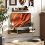 Móvel de TV Sala de Estar com Prateleira de Parede Armário Orifícios para Cabos para Televisão de Parede 120x24x16 cm Carvalho