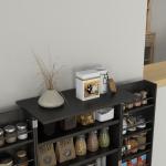 Armário de Cozinha com 2 Portas e 16 Prateleiras Armário de Cozinha Moderno com Prateleiras Ajustáveis 60x30x104 cm Preto