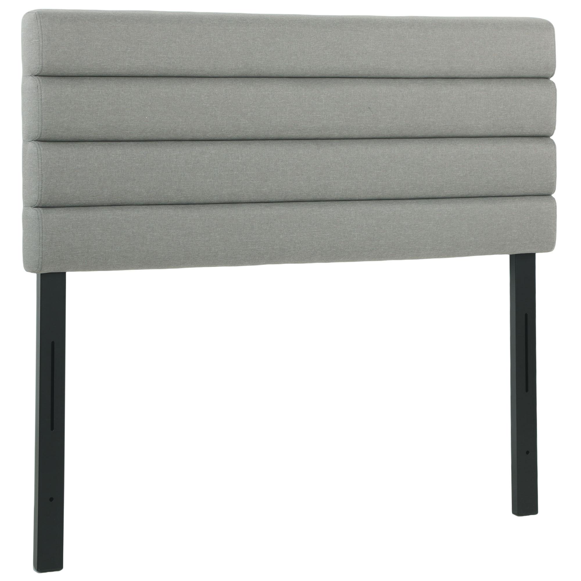 Cabeceira de Cama 140 cm Altura Ajustável em 3 Níveis 106/116/126 cm Estofada em Linho Cinza