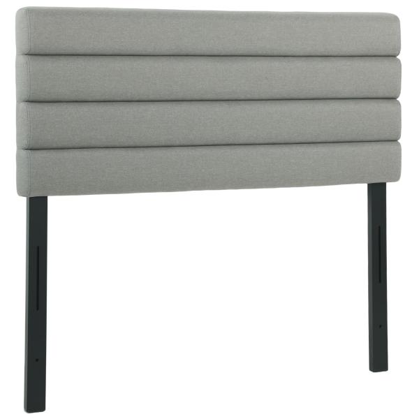 Cabeceira de Cama 140 cm Altura Ajustável em 3 Níveis 106/116/126 cm Estofada em Linho Cinza