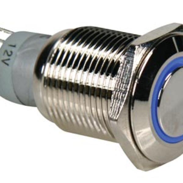 Pulsador Metálico SPDT 1NO 1NC - Luz Azul - VELLEMAN