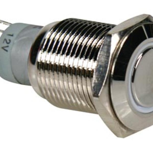 Pulsador Metálico SPDT 1NO 1NC - Luz Branca