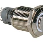 Interruptor Pulsador Metálico Alto SPDT 1NO 1NC - Luz Branca