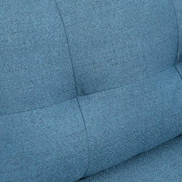 Sofá de 2 Lugares Moderno Estofado em Poliéster com 4 Almofadas Apoio para os Braços e Pés de Aço 139x68x80 cm Azul