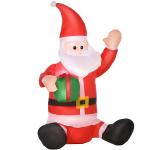 Pai Natal Insuflável de 1,2 m com Presente Decoração de Natal Iluminação LED 70x50x120cm Multicolorido