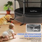 Trampolim para Crianças com Rede de Segurança e Estrutura de Aço para Interiores e Exteriores Carga 50 kg Ø163x190 cm Preto