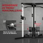 Máquina Multi Estação Musculação para Treino de Ombros Braços Carga 120 kg para Fitness Ginásio em Casa 170x139x200 cm Preto