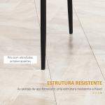 Conjunto de 4 Cadeiras de Sala de Jantar Estofadas em Couro Sintético com Encosto Alto e Pés de Aço 41x50x97 cm Preto
