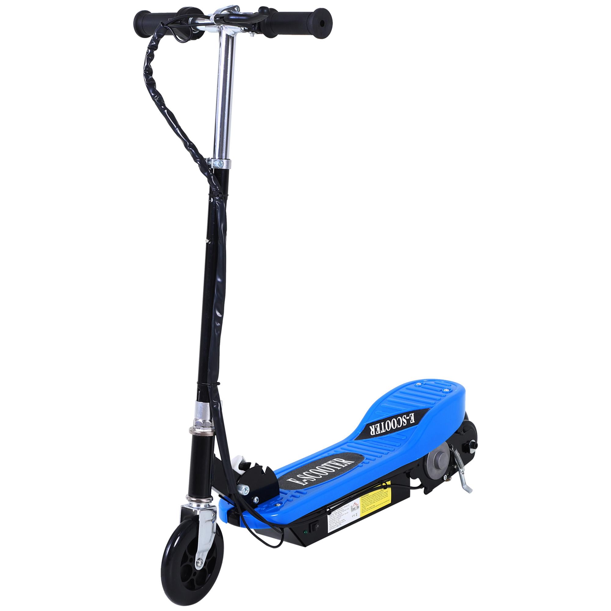 Trotinete Elétrica Dobrável para Crianças e Adolescentes acima de 7 Anos Velocidade de 10km/h Trotinete Elétrica com Guiador Ajustável e Freios Carga Máxima 50kg 78x37x89 - 95cm Azul