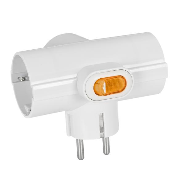 Tomada Tripla c/ Terra 16A 250V c/ Interruptor ON - OFF