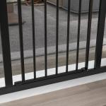 Barreira de Segurança para Cães com Largura Ajustável 74 - 100 cm e Extensões para Escadas e Portas Preto