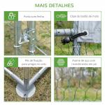 Galinheiro para Exterior para 6 - 12 Galinhas de Aço Galvanizado com Teto de Tecido Oxford 2,8x3,8x1,97m Prata