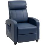 Poltrona de Massagem Reclinável com 2 Zonas de Massagem 8 Programas e 5 Níveis de Intensidade 68x88x98 cm Azul Escuro