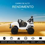 Carro Elétrico Infantil Bateria 12V com 2 Motores Controle Remoto 2.4G Luzes Buzina Velocidade Ajustável 100x65x72cm Branco