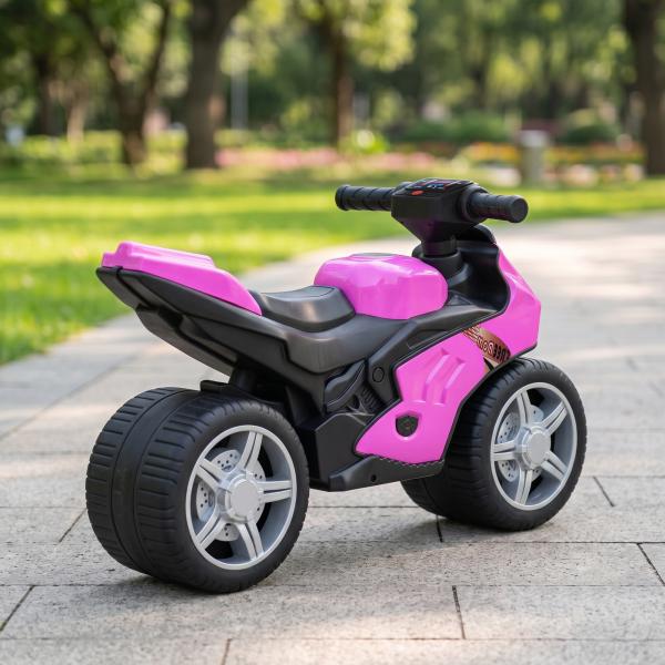 Mota de Equilíbrio Infantil sem Pedais com Música e Rodas Extra Largas para Crianças dos 18 – 36 Meses Rosa