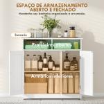 Armário de Casa de Banho Estreito com 3 Portas 2 Compartimentos Abertos Prateleira Ajustável 85x30x85 cm Branco
