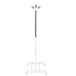 Charriot com Altura Ajustável Cabide com Rodas Portátil Prateleira Inferior Aço 68,5x42x87 - 145cm Branco e Prata