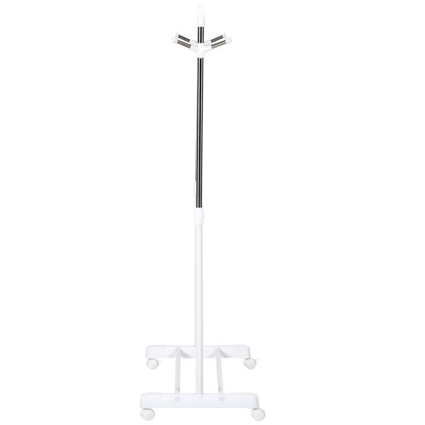 Charriot com Altura Ajustável Cabide com Rodas Portátil Prateleira Inferior Aço 68,5x42x87 - 145cm Branco e Prata