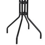 Conjunto de Mesa e 2 Cadeiras Cadeira Dobrável Encosto Reclináveis a 4 Níveis Armação de Aço Marrom
