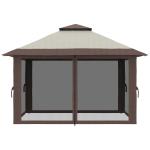 Tenda Dobrável Pop - UP 3,92x3,92x2,83 m com Altura Ajustável Proteção UV50+ Rede Mosquiteira e Bolsa de Transporte Bege e Marrom
