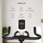 Bicicleta Estática com Resistência Ajustável Volante de Inércia de 8kg Ecrã LCD Assento e Guiador Ajustáveis 103x48x115cm Preto e Laranja