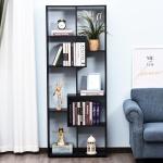 Estante Moderna Biblioteca Estreita com 8 Prateleiras para Sala Quarto e Escritório 70x24x178 cm Preto