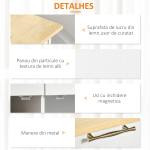 Carrinho de Cozinha com Rodas Móvel Auxiliar de Cozinha com 2 Gavetas 2 Portas Prateleira Ajustável 104x46x91 cm Branco