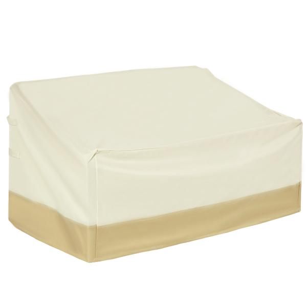 Capa Protetora para Móveis de Jardim 152x87x59 - 79 cm com Tecido Oxford 600D Impermeável e Fivela Bege e Creme