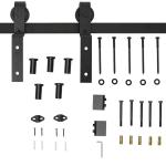 Conjunto de ferragens para porta deslizante dupla Suporta 90 kg 200 cm de comprimento Preto