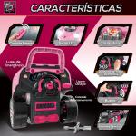 Motor de Caminhão para Crianças com 61 Peças Volante Buzina Faróis Caixa de Armazenamento e Rodas 40x39x47 cm Rosa