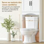 Armário sobre a Sanita, Móvel de Casa de Banho com 2 Portas de Fecho Suave e Prateleira Aberta, 64 x 21 x 173,5 cm, Branco