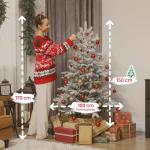 Árvore de Natal Artificial 150 cm Árvore de Natal Nevada com 828 Ramos Base Dobrável e Fácil de Montar Verde