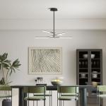 Candeeiro Suspenso Moderno Candeeiro de Teto LED com Ângulo de Luz Ajustável Pantalla de Acrílico Ø100x79 cm Preto