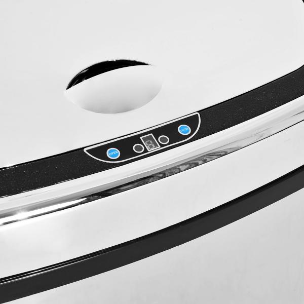 Balde de Lixo Inteligente de Aço Inoxidável 68L com Sensor Infravermelho de Abertura Automática e Contato Manual para Cozinha Dormitório Casa de banho 40,5x29,578cm Prata