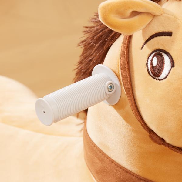 Cavalo Elétrico para Crianças de 18 a 36 Meses Cavalo de Brincar Elétrico com Bateria 6V e Música 69x34x53 cm Marrom