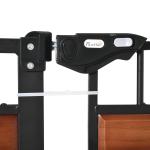 Barreira de Segurança para Cães Extensível para Portas Escadas 74 - 105cm com 2 Extensões de 10 e 15cm com 2 Portas e Fechadura Automática Aço Preto
