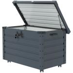 Baú de Exterior 295 L Baú de Armazenamento de Aço Galvanizado com 1 Fechadura para Jardim 100x62x65 cm Cinza Escuro