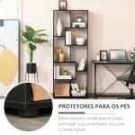 Estante Moderna Biblioteca Estreita com 8 Prateleiras para Sala Quarto e Escritório 70x24x178 cm Preto