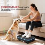 Plataforma Vibratória 99 Velocidades 3 Programas com Bluetooth Ecrã LED Luzes e Bandas Elásticas 47x32x12 cm Preto