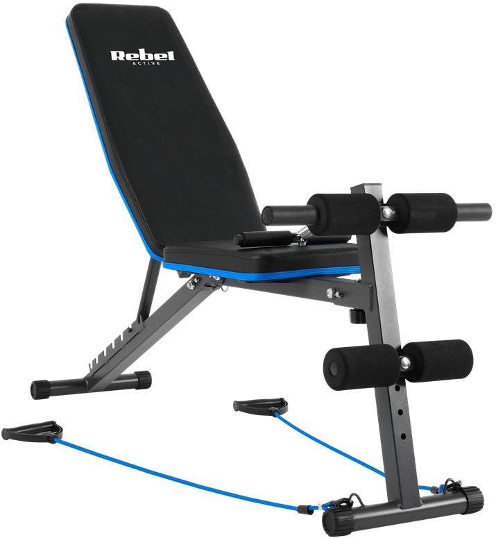 Banco de Musculação Inclinado c/ Sistema de Segurança e Elásitcos - REBEL ACTIVE