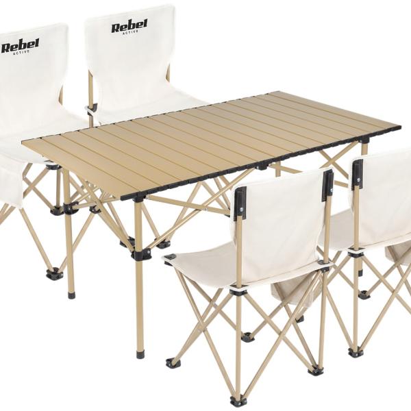 Conjunto de Mesa Quick Fold c/ 4 Cadeiras - REBEL