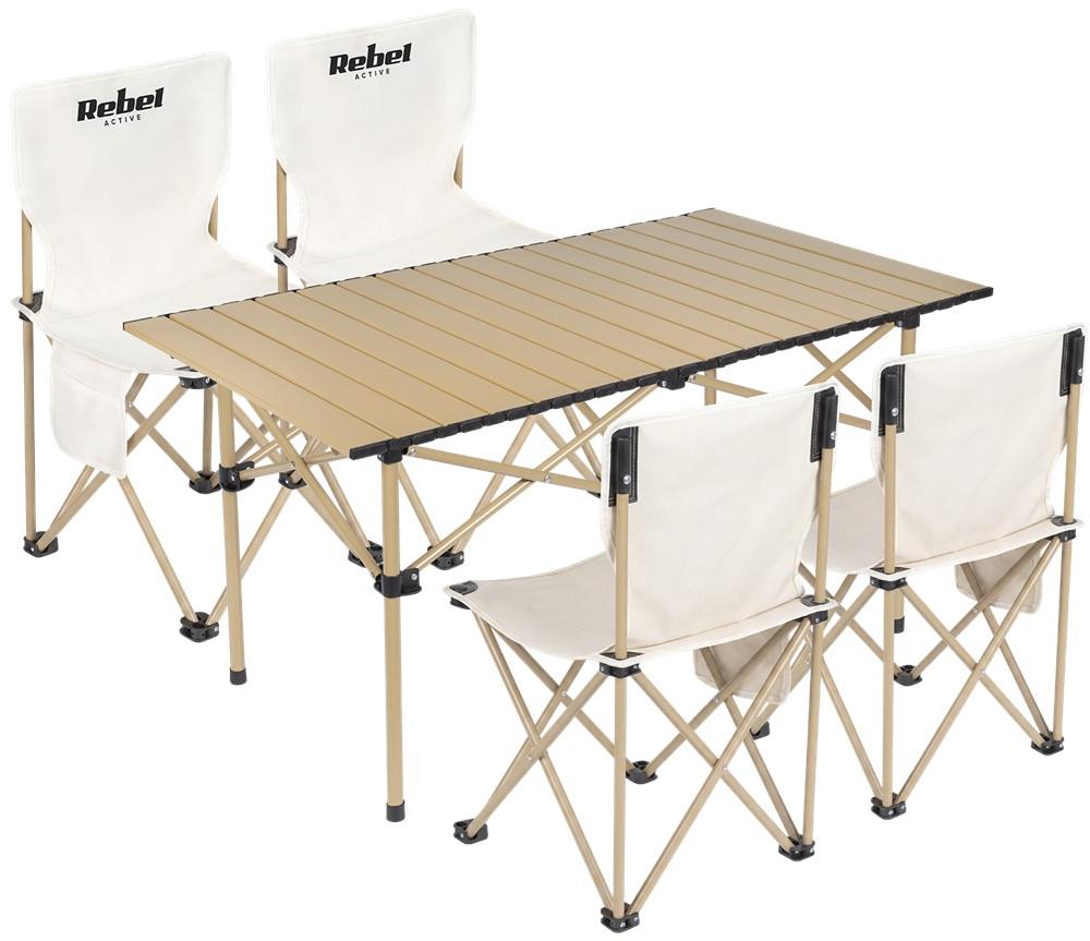 Conjunto de Mesa Quick Fold c/ 4 Cadeiras - REBEL