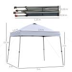 Tenda Dobrável 3x3 Portátil de Jardim com Bolsa de Transporte com Rodas Aço para Exterior Festas Campismo Branco