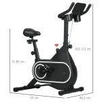 Bicicleta Estática com Ecrã LCD Assento e Guiador Ajustáveis Volante 4 kg e Porta Garrafa 93x48,5x102 - 112 cm Preto