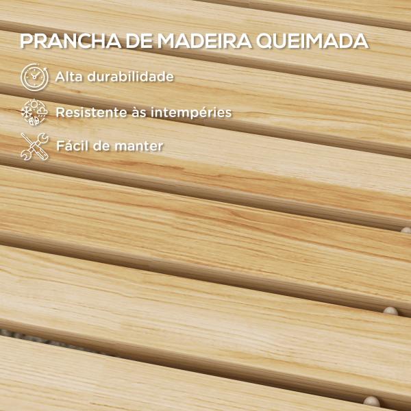 Estrado de Ripas de Madeira Enrolável 120x38 cm Resistente às Intempéries Decoração de Jardim para Praia Festa Natural