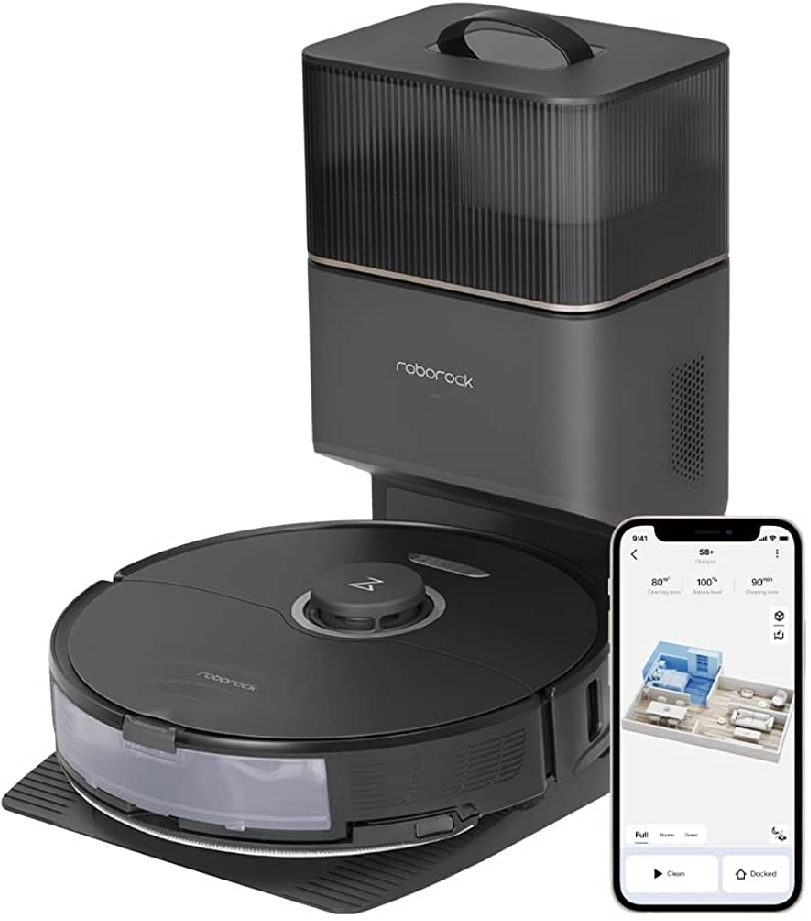 Aspirador Robot S8 Plus c/ Base de Carregamento (Preto) - ROBOROCK