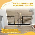 Barreira de Segurança Extensível para Portas e Escadas com Fechamento Automático e Sistema de Duplo Bloqueio 74 - 147,5x76,2 cm Preto