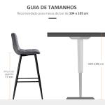 Conjunto de 2 Bancos Altos de Cozinha Bancos de Bar Estofados em Veludo com Apoio para os Pés e Encosto Cinzento