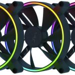 Pack 3x Ventoinhas 140mm Kunai Chroma aRGB Performance 1600RPM 4 Pinos PWM (Preta) - RAZER